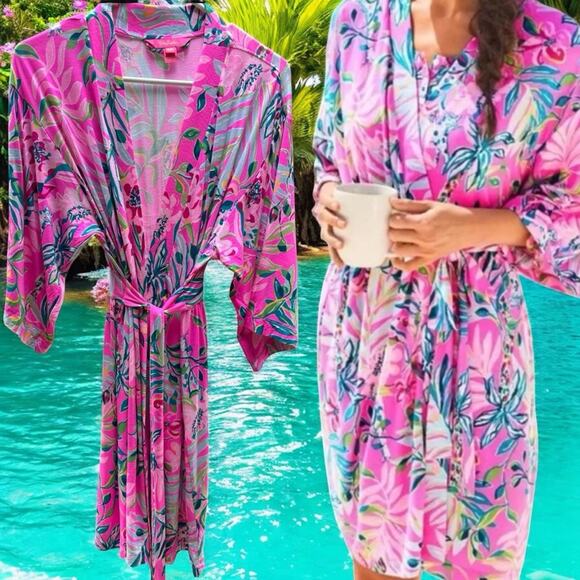 Lilly Pulitzer Other - NWT Lilly Pulitzer Lucille Robe in I'm Feline Fine Rest and recharge XS XXS